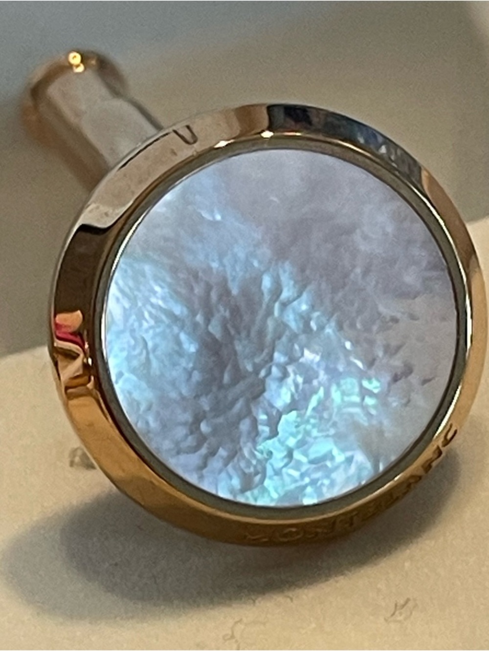 MONTBLANC MEISTERSTUCK Cufflinks Mother of Pearl Rose Gold Quiet Luxury Wedding - Picture 5 of 8